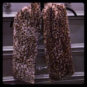 Leopard Faux Fur Shrug Wrap Scarf